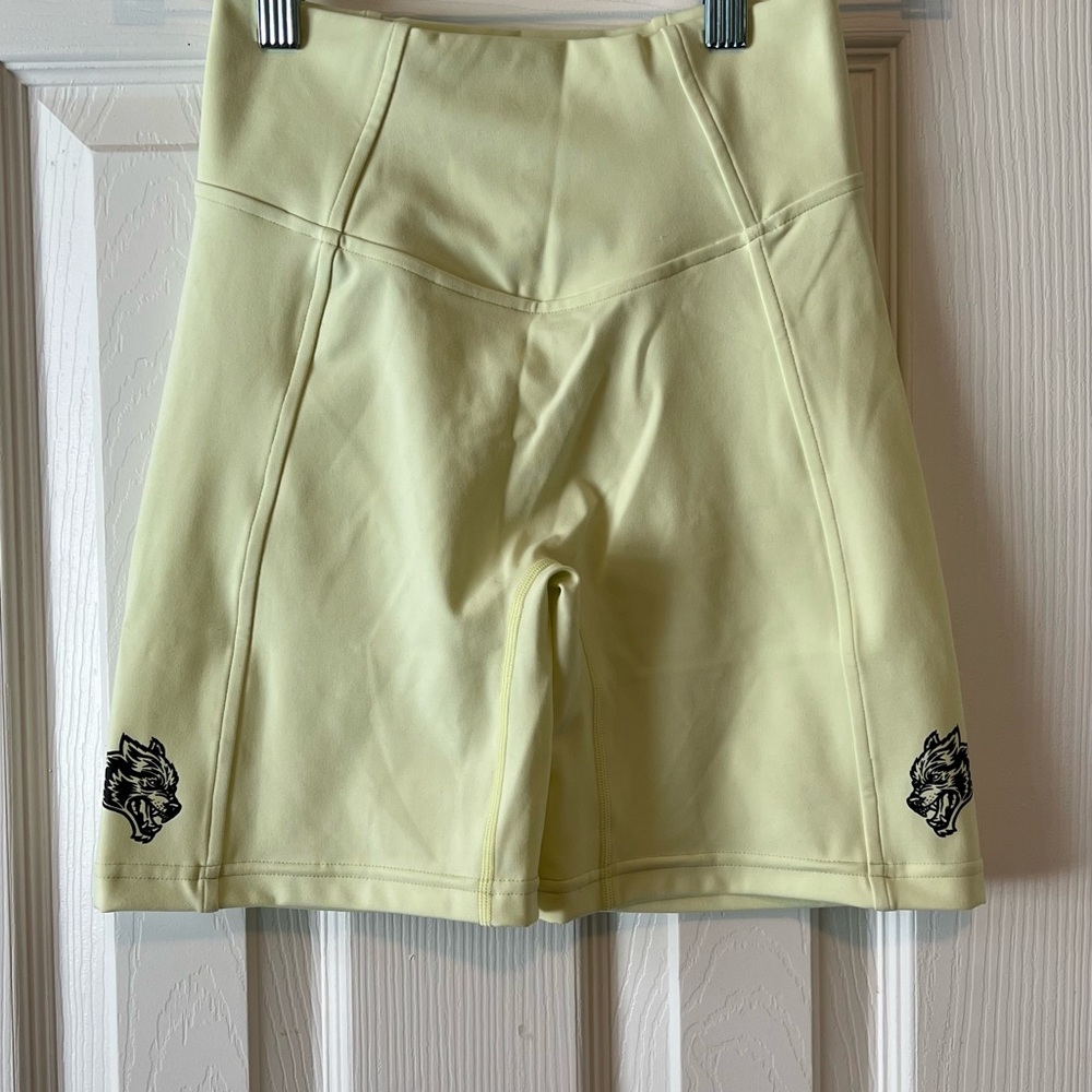 Darc Sport Women's Light yellow Shorts with Darc Sports Wolf Design